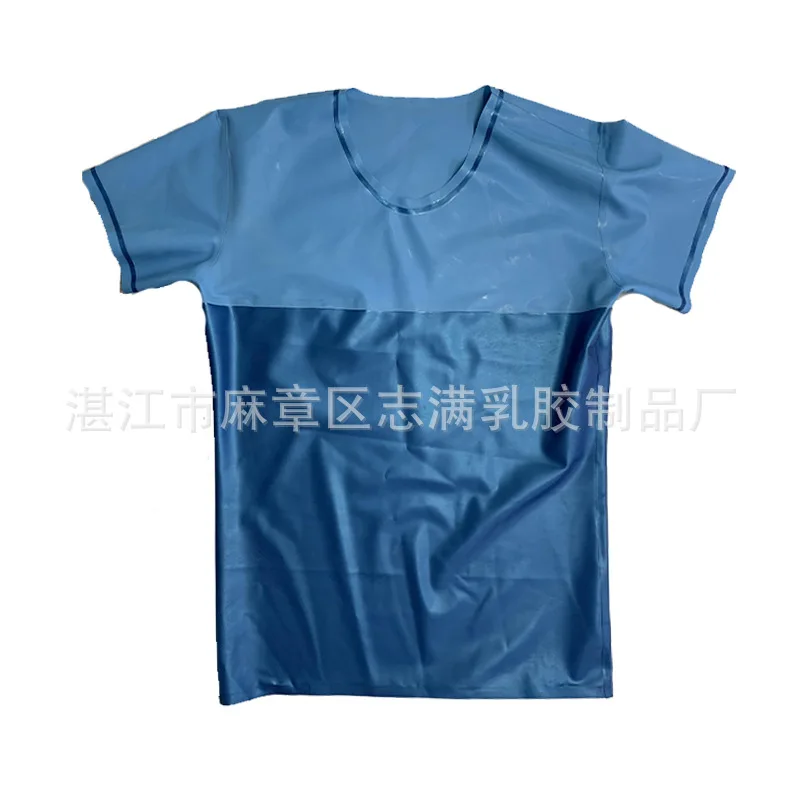 

Malaysia Imported Latex Natural Latex Clothing T-shirt European and American Fashion Latex Clothing Factory Wholesale Cross-Bord