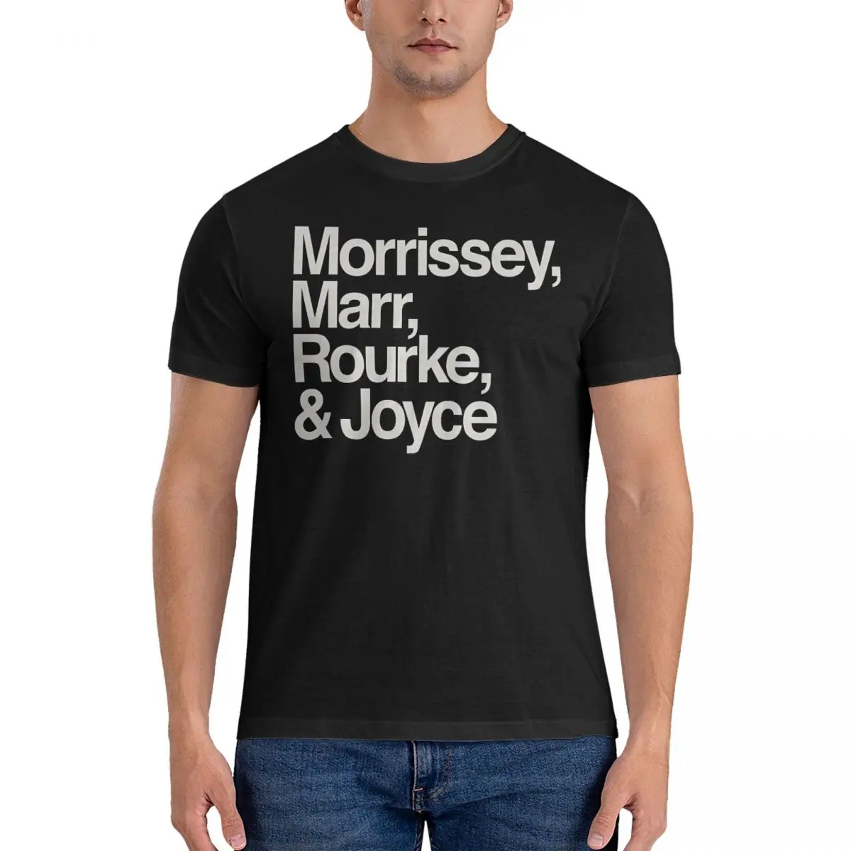 Men T-Shirt The Smiths. Marr, Rourke, & Joyce Crazy Cotton Tee Shirt Short Sleeve Morrissey T Shirts Crew Neck Clothing Original