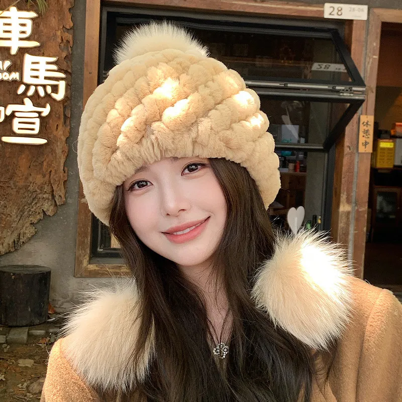 gorro-de-piel-de-conejo-rex-autentico-gorro-de-invierno-con-proteccion-para-las-orejas-y-pompon-de-piel-de-zorro-gorro-de-piel-tejido-grueso-con-buena-elasticidad-gorro-de-piel-autentica-para-mujer