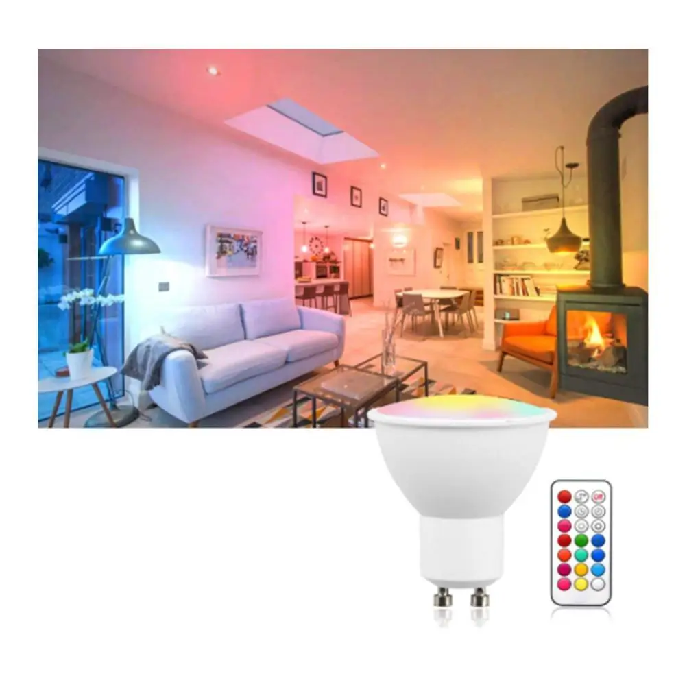 Plastic RGB Spotlight Bulb Aluminum RGB and Warm White Remote Control Light Bulb Color Changing Remote Controlled