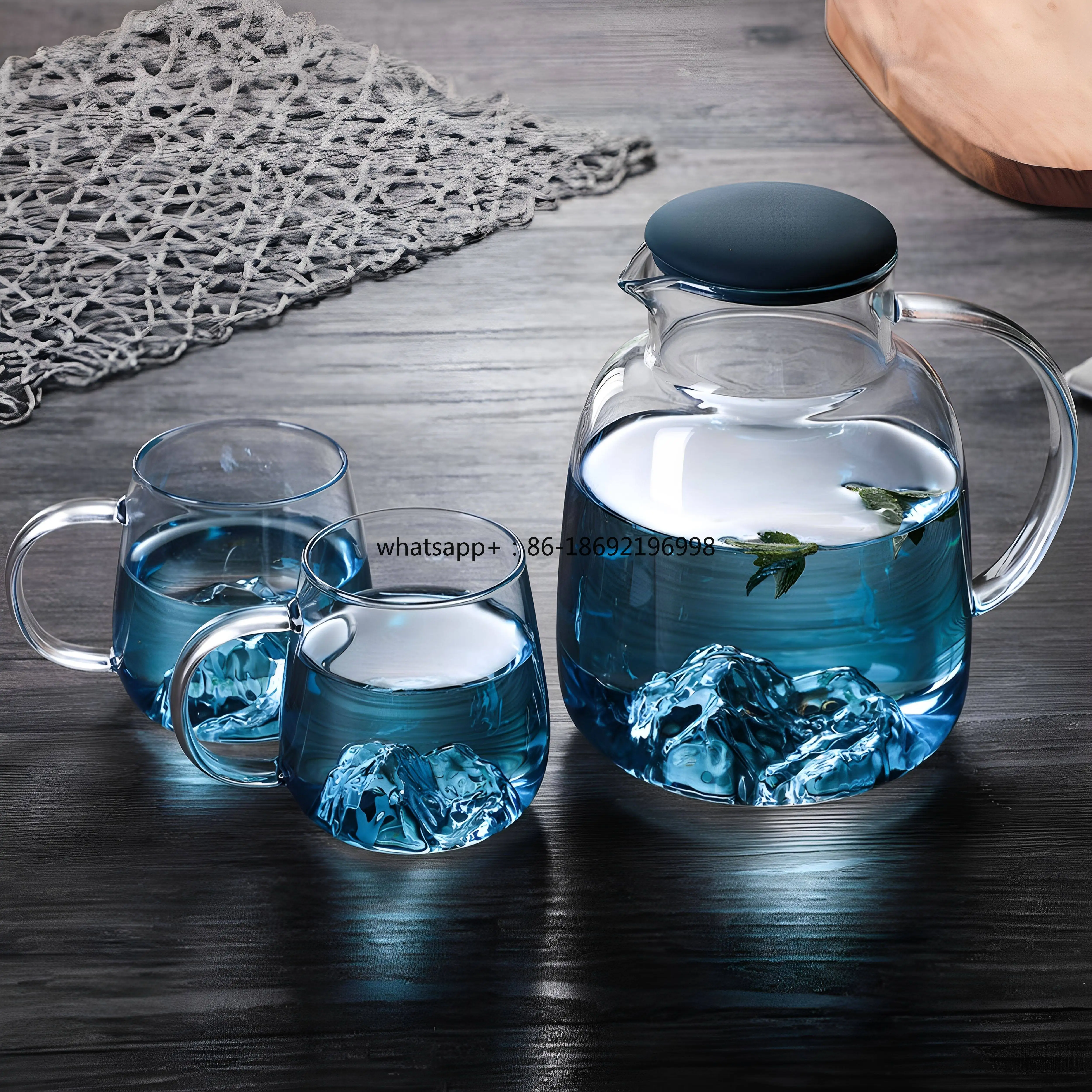 High Borosilicate Glass Gradual Change Guanshan Cool Kettle Household Large Capacity Snow Mountain Teapot Open Kettle Juice Cold