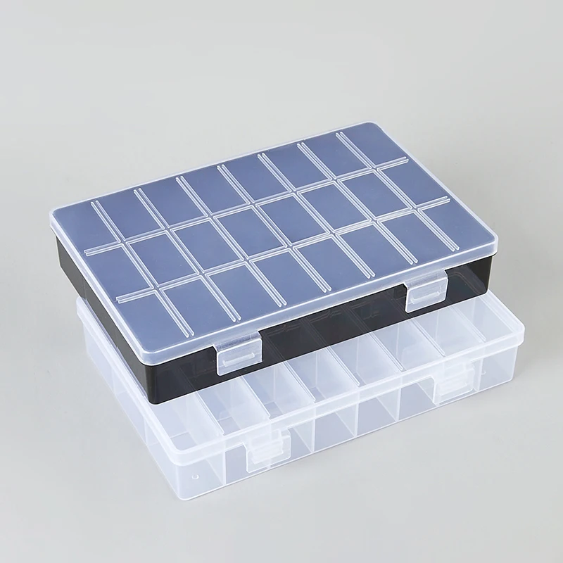 Practical 24 Grids Compartment Plastic Storage Box Jewelry Earring Bead Screw Holder Case Display Organizer Container