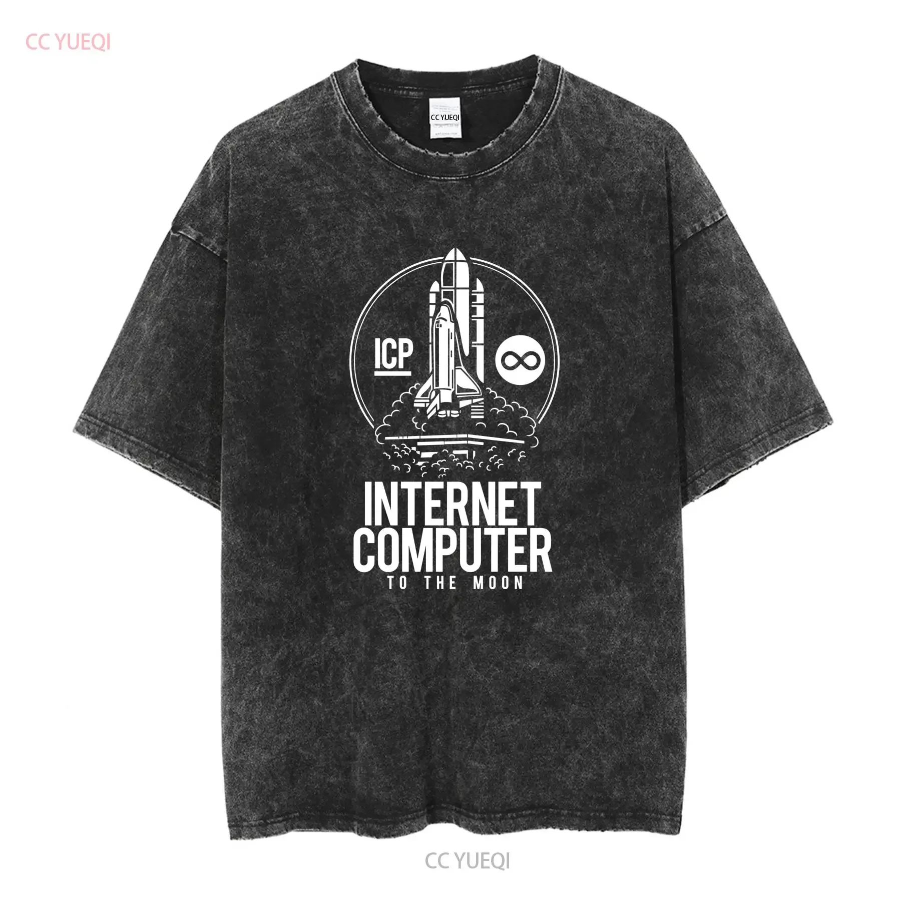 Internet Computer To The Moon T Shirt ICP DOGE Coin Crypto 6 colours long or short sleeves vintage Washed Stylish Unisex