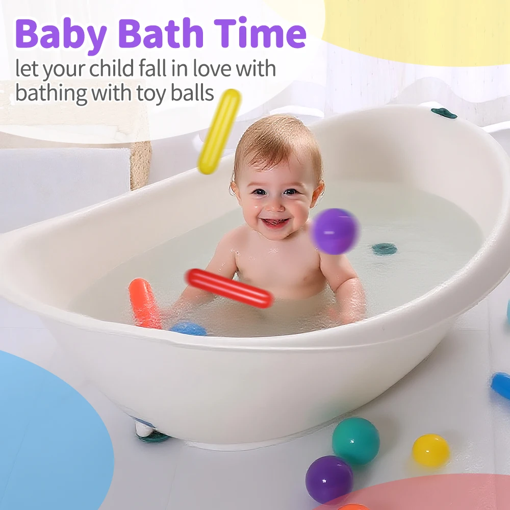 4.92 인치 100pcs 볼 핏 볼 칼럼 및 원형 모양 믹스 색상 공 플라스틱 실내 놀이터 욕실 장난감