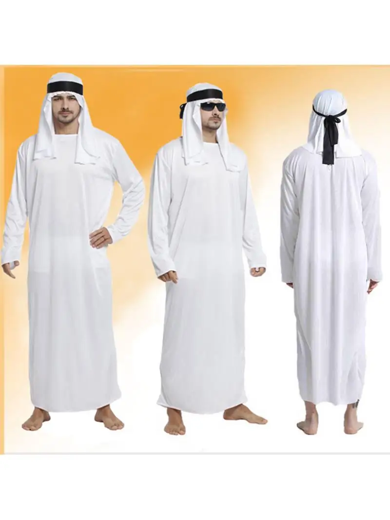 

Arab Prince Chief Costume Halloween Adult Men's Cosplay Performance Clothes Middle East Dubai Style Polyester Fiber