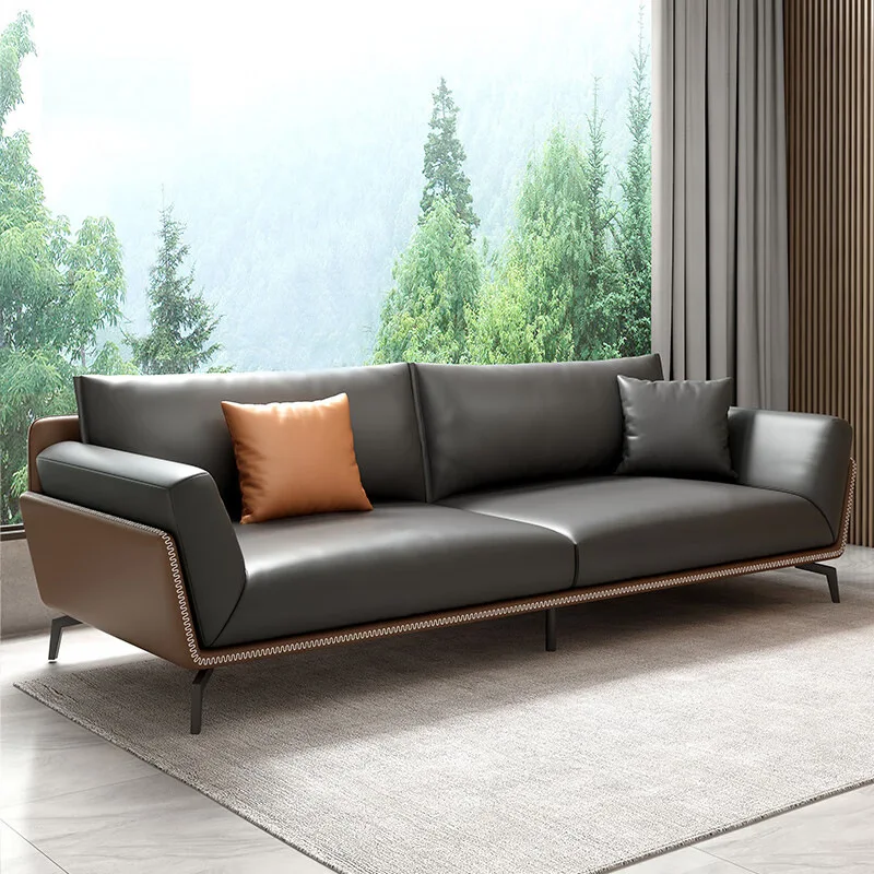 

Leather Manager Office Sofas Elegant Light Luxury Business Office Sofas Decorating Reception Office Furniture Ambony Seza XYOS