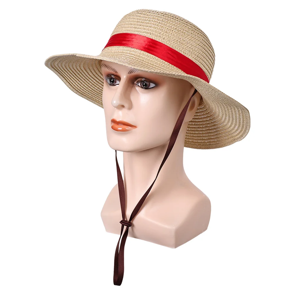 Luffy-sombreros de Cosplay para hombre adulto, gorro para disfraz, utilería tejida para Halloween, Carnaval, juego de rol, traje, accesorios para regalos