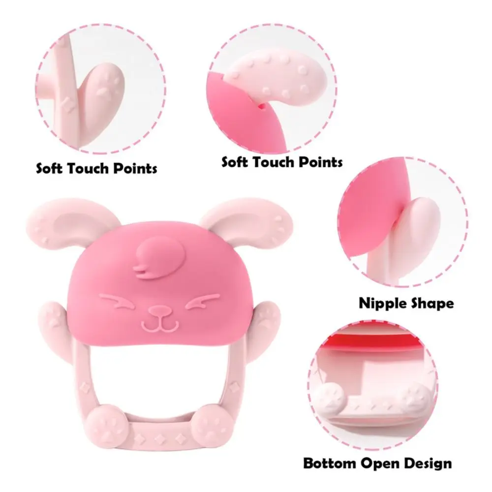 Alta qualidade silicone bebê mordedor brinquedo lavável anti-comer mão mitten dentição brinquedo coelho bpa livre crianças dentição brinquedos infantil