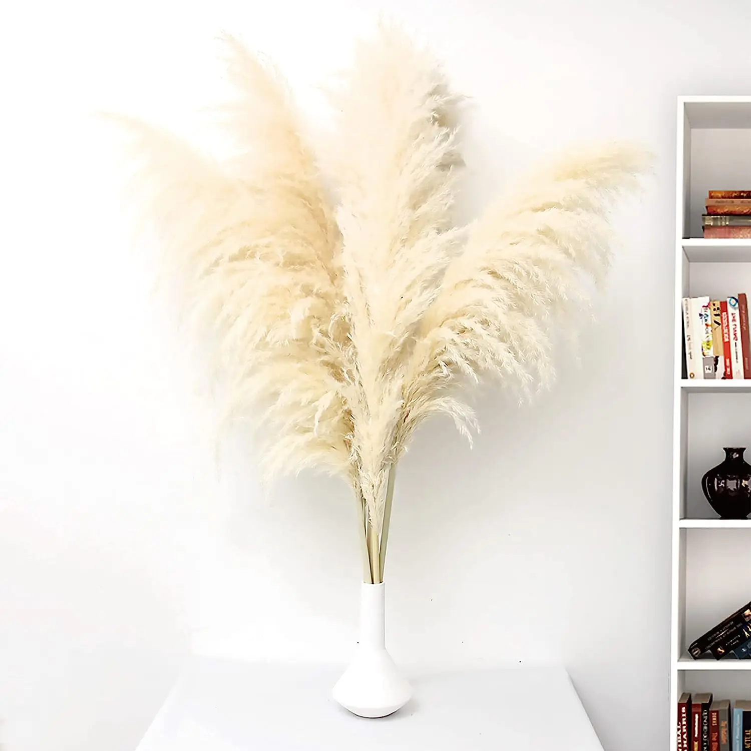 

Fluffy Large Dried Pampas Grass Boho Wedding Arrangement Decor Long Plumes Preserved Pink Beige Reed Pampasgras Bleached White