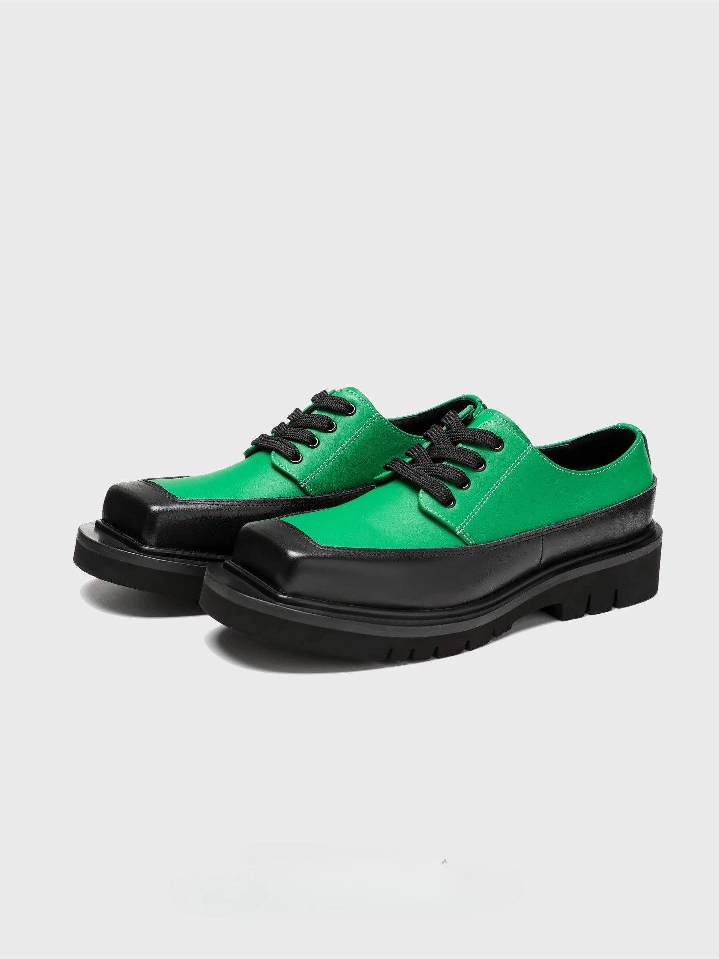 

Spring and Autumn New Men's Casual Shoes Leather Square Head Lace-up Niche Design Fashion Trend Men's Shoes
