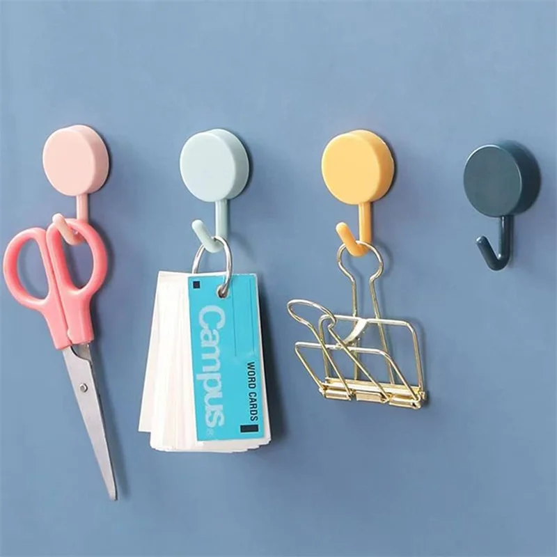 Colorful Adhesive Hooks Cute Utility Hooks Key Hooks For Wall Decorative Hook Wall Mount No Need To Drill Holes