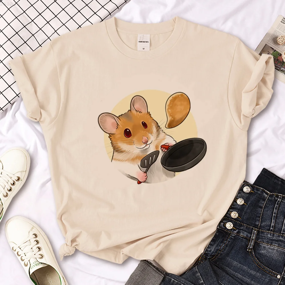 Hamster tshirt women manga t shirt female funny harajuku manga clothes