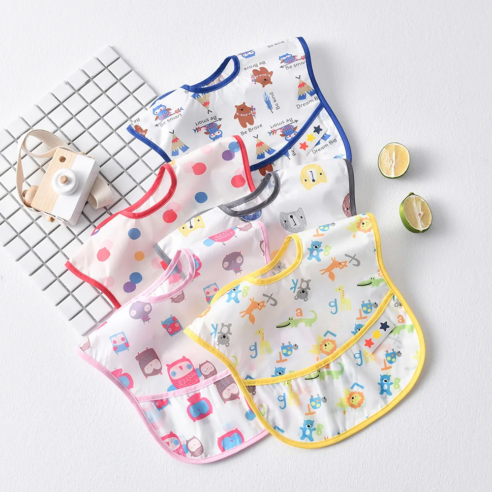 Soft Sleeveless Waterproof Baby Bibs Apron New Cartoon Washcloth Feeding Bib Cute Burp Cloth For Toddler Boys Girls Bandana Bibs