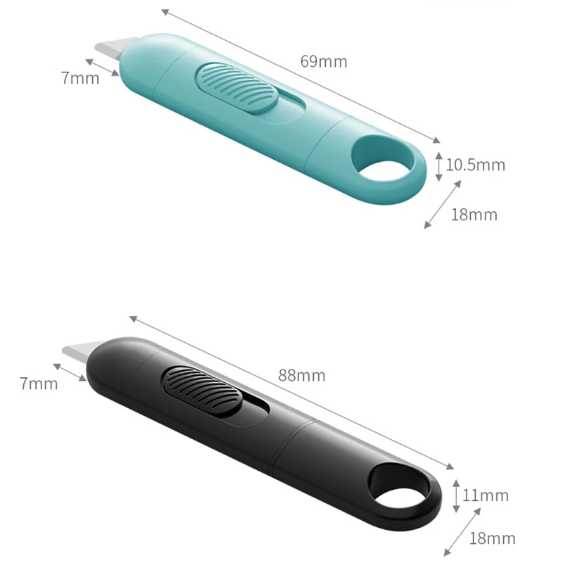 Portable Mini Ceramic Utility Knife, Safe Blades Box Packaging Opener Cutting Tools With Keychain Hang Hole, Locks Into Position