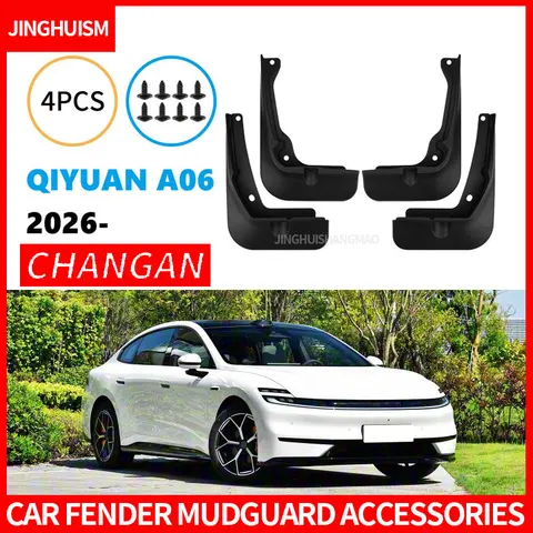 Автомобильные брызговики (фартуки) для Changan Qiyuan A06 2026, черные, из АБС-пластика, внешние аксессуары для защиты шин и декора автомобиля