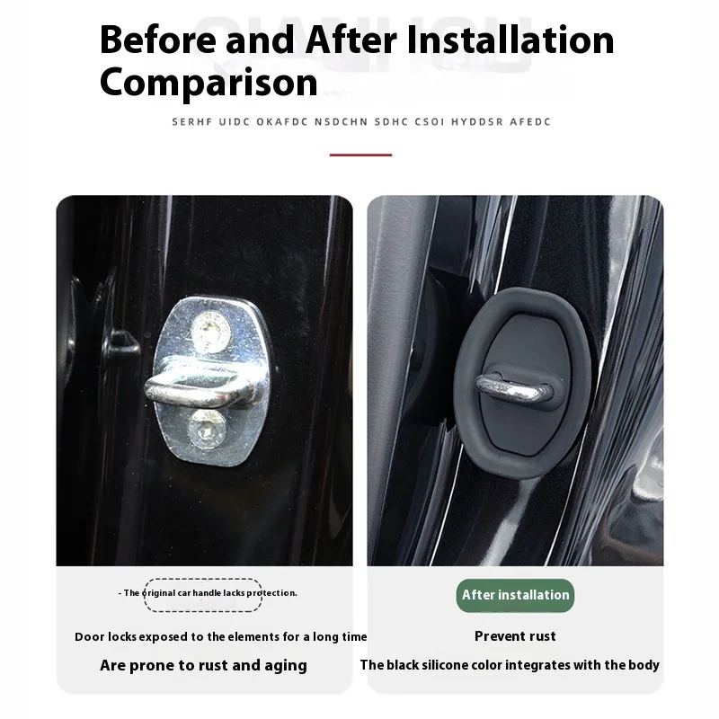4PCS Soft Rubber Sleeve Protective Pad Cleansing Damper Door Lock Shock Absorption Buffer Back Anti-collision Car Accessories