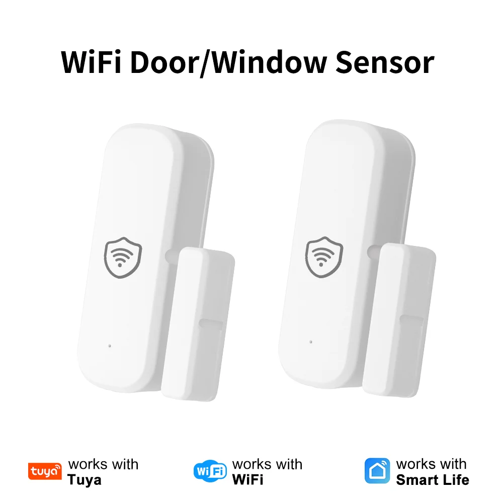 Tuya ZigBee/WiFi Door Sensor Smart Life Remote Monitoring Smart Window Sensor Safety Protection Compatible with Alexa