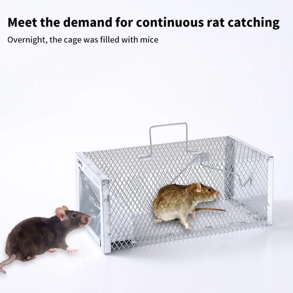 Durable Humane Multi-Catch Rodent Mouse Trap Large Capacity Metal Rat Trap Cage Pest Control Live Animal Trap Indoor and Outdoor