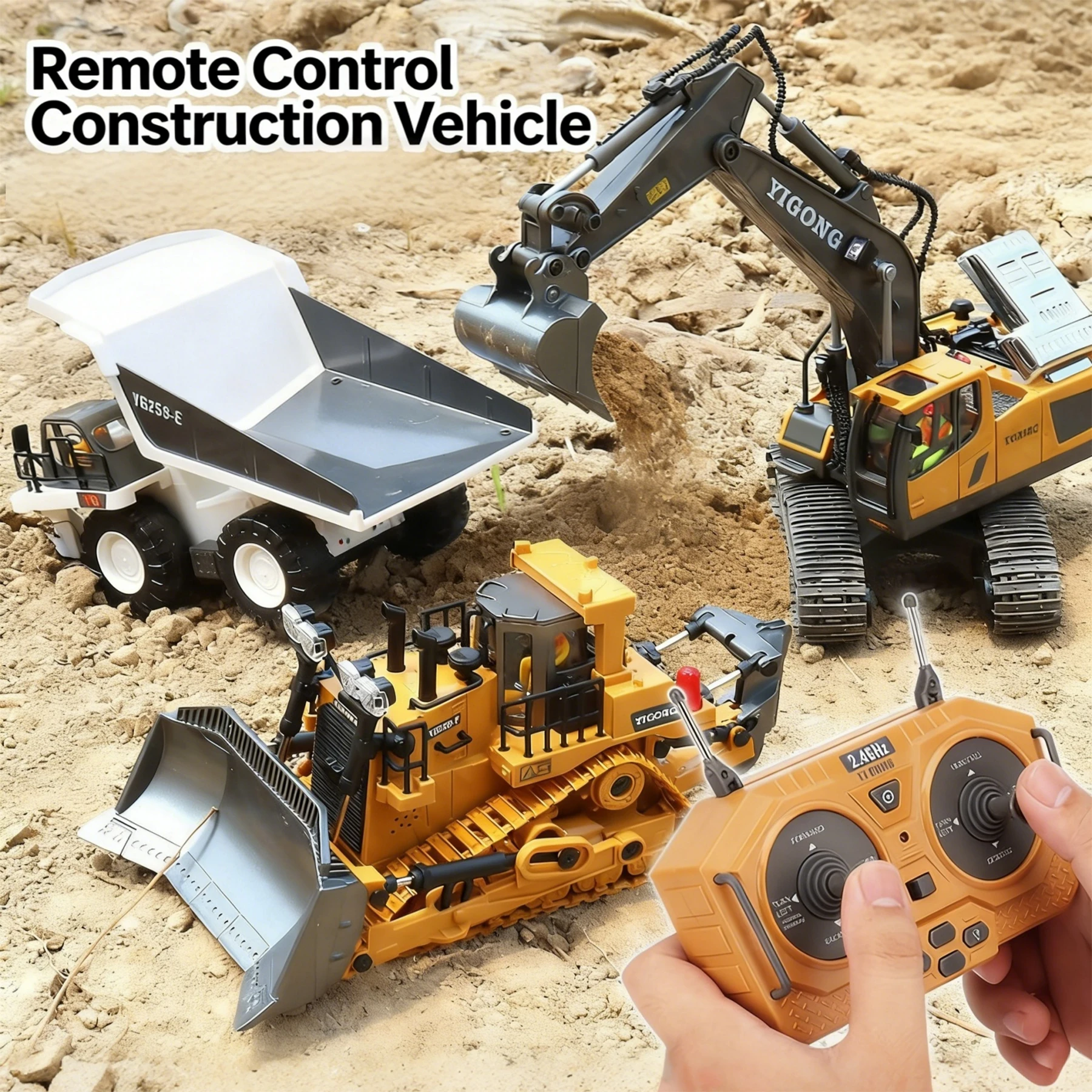 

2.4G RC Excavator Remote Control Dump Truck Bulldozer Electric Construction Engineering Vehicle Model Toy Kid Boy Birthday Gifts