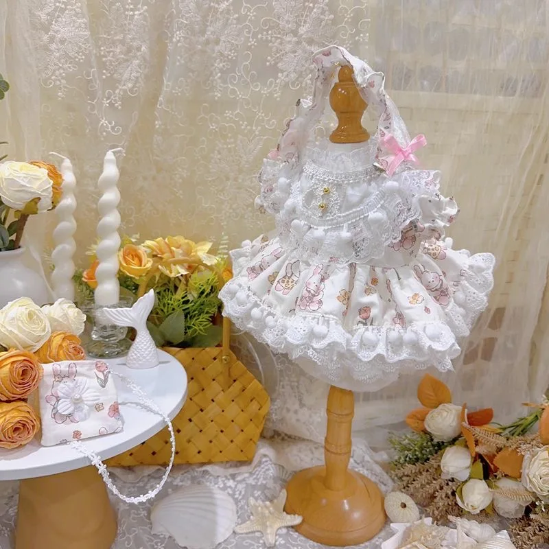 

10cm cotton doll clothes white floral dress 20cm doll skirt