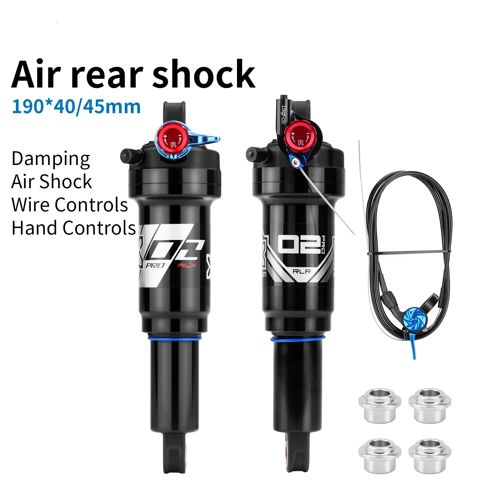 

Bicycle Air Rear Shock 190*40/45mm Damping Adjustment For MTB Downhill Bicycle Wire Control/Hand Control Coil Rear Shock