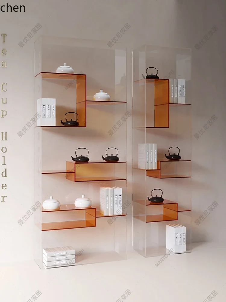 YFY  teacup holder Modern wall-mounted display stand Acrylic multi-treasure pavilion partition