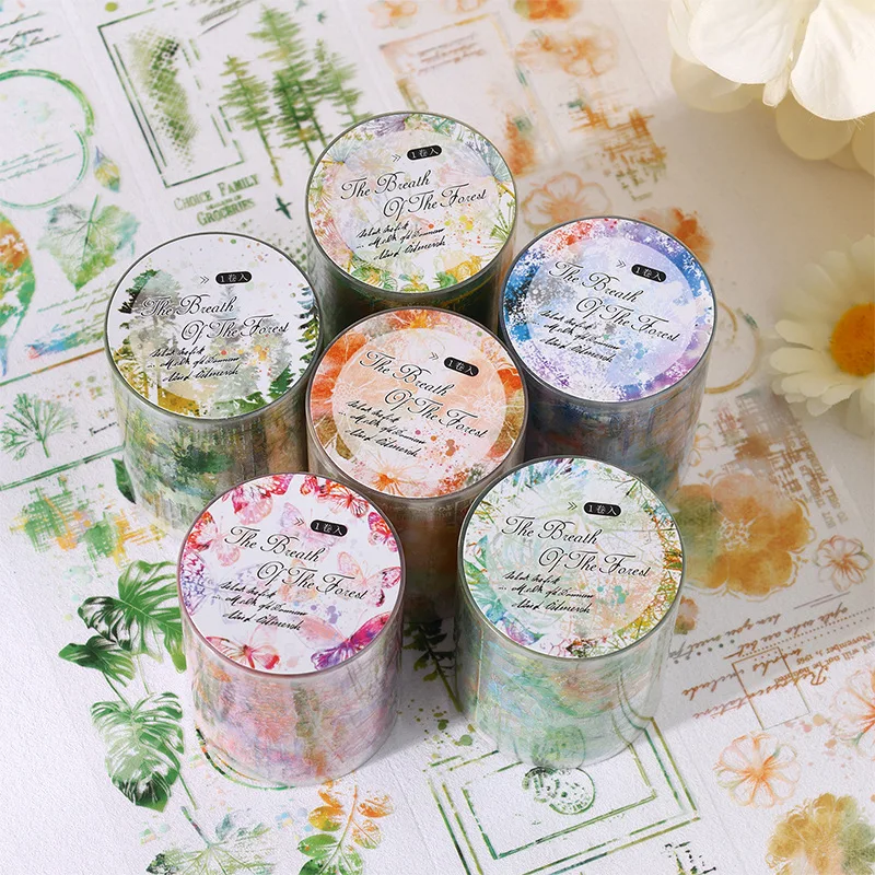 1pcs/lot DIY Decoration Adhesive Tapes The Breath of the Forest japanese Paper Pet tapes Stickers Masking Tapes