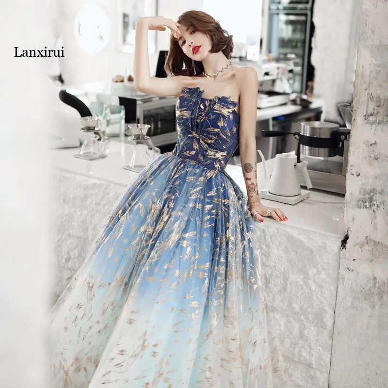 

Glitter Dresses Women Print Bandage Backless Mermaid Dress Sexy Off Shoulder Party Sequins Starry Sky Dress Club Party Wear blue