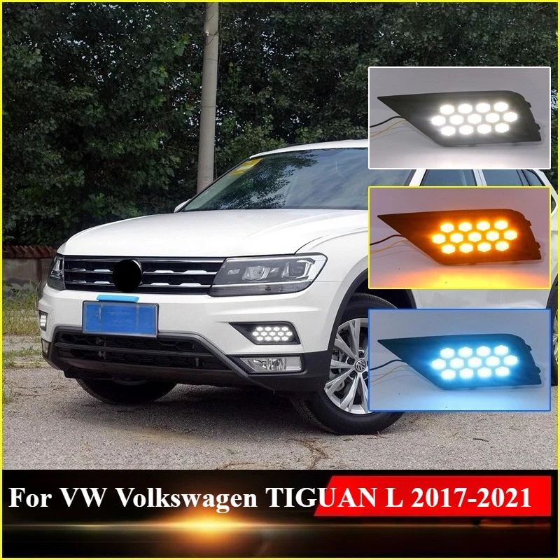 

For VW Volkswagen TIGUAN L 2017-2021 2pcs Daytime Running Light Retrofit LED Daylight DRL Auto Accessories