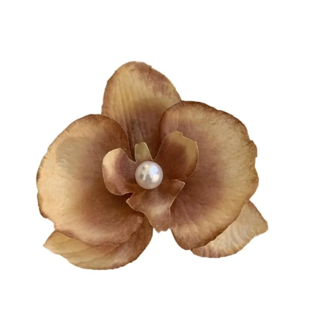 

Cloth Butterfly Flower Hair Clip Butterfly Orchid Korean Style Orchid Flower Hairpin Pearl Duckbill Clip Girl Hair Clip