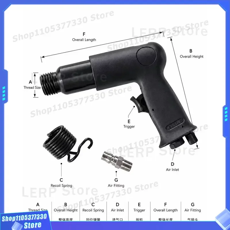 Heavy Duty Pneumatic Hammer Gouge Tool with Spring Holder Quick Coupling for Metal Chiseling Air Impact Wrench Attachment Kit