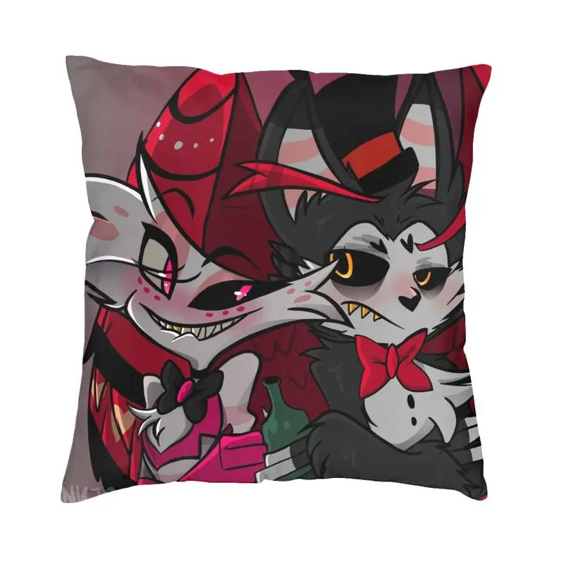 Angel Dust And Husk Hazbin Pillow Case 40x40cm for Sofa Cartoon Nordic Cushion Cover Square Pillowcase