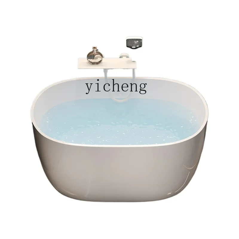 deep bubble freestanding acrylic bathtub household mini small apartment adult oval bathtub