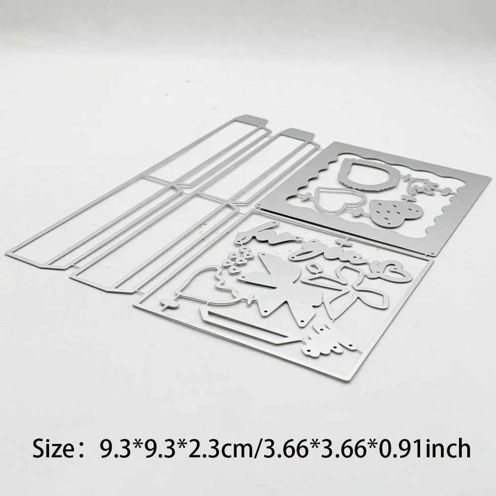 KSCRAFT Strawberry Dessert Box Cutting Dies Stencils for DIY Scrapbooking Decorative Embossing DIY Paper Cards