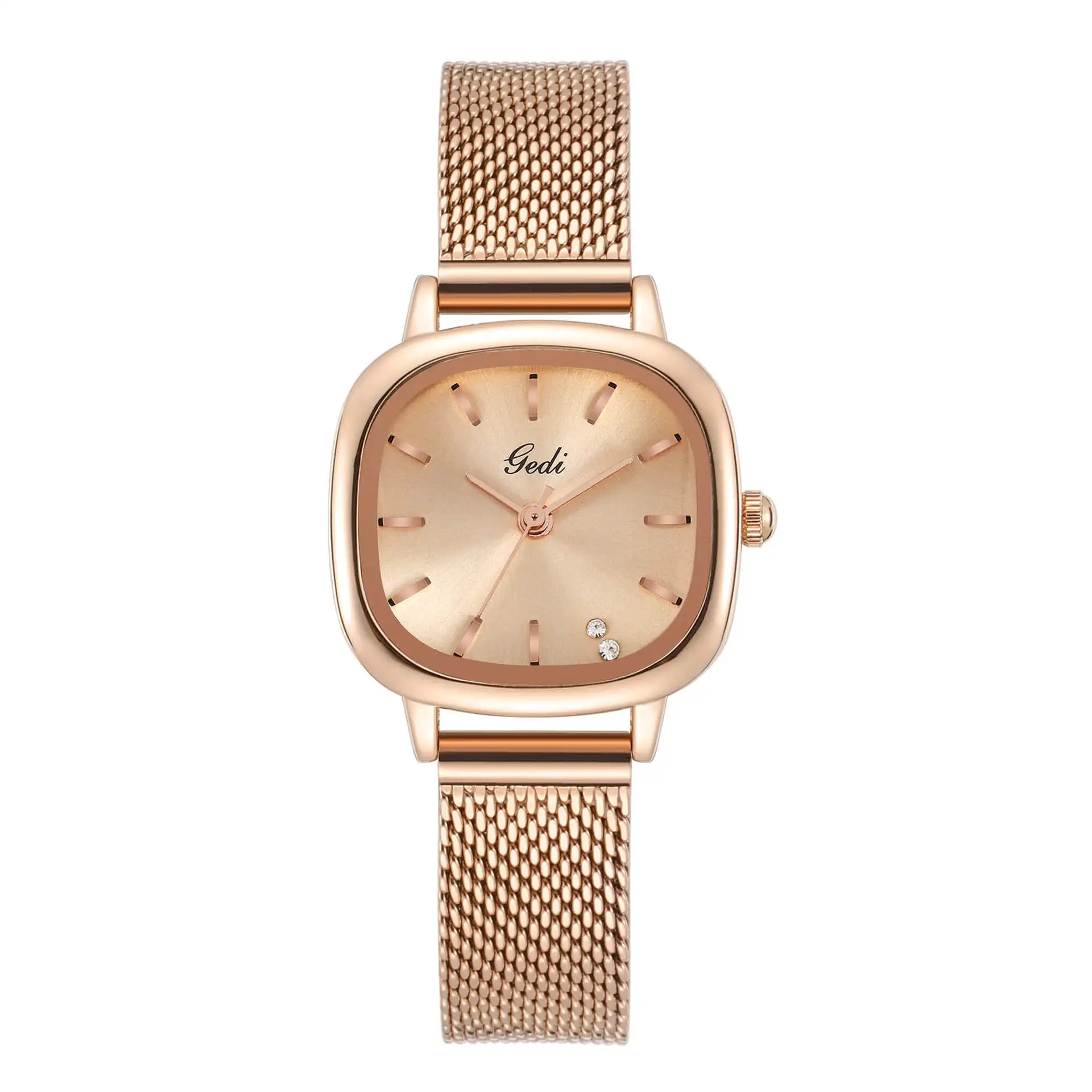 Watches Women's Waterproof Mesh Steel Strip Watch Fashion Quartz Clock Simple Luxury Tempered Design Ladies' Timepiece