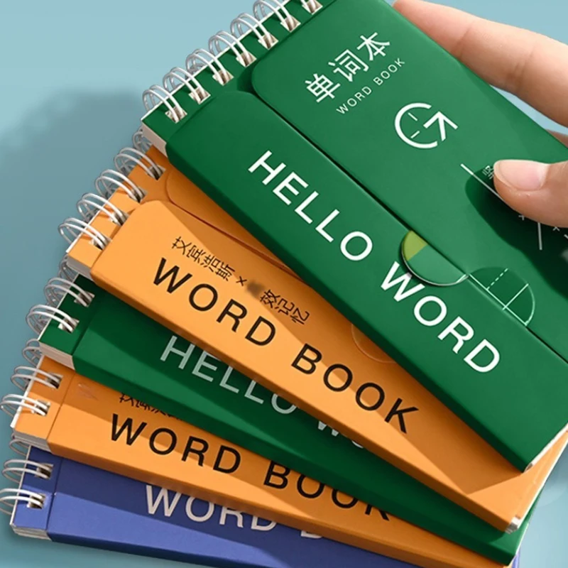 2Pcs Portable Word Book Memory Tools Spiral Notebook Languages Learning Word Check Mini Notebook Student Stationery Gifts