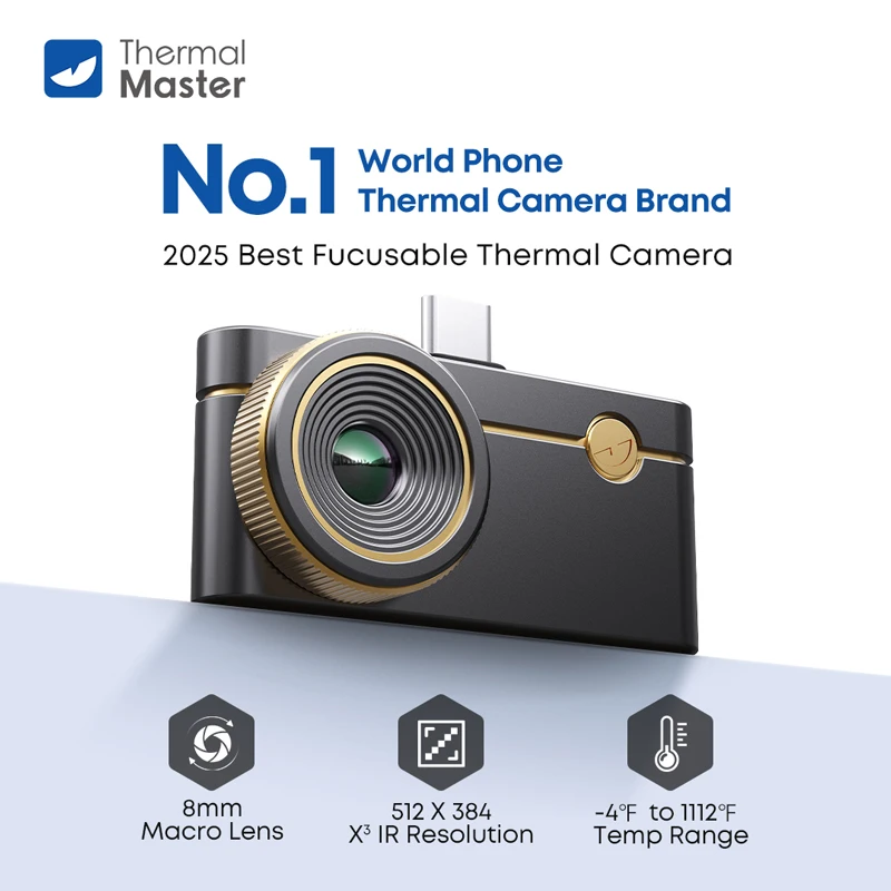 Caméra thermique P3 ios et Android USB-C 600 ℃   Caméra d'imagerie infrarouge 512x384 X3IR, objectif Macro pour l'inspection de circuits PCB à domicile