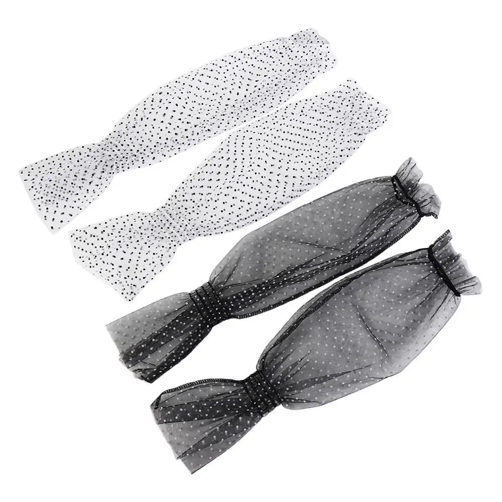 تدفئة الذراع موجة نقطة شفافة شبكة القيادة قفازات الدانتيل مدفئات للذراع واقية من الشمس كم غطاء للحماية من الشمس الأكمام الحرير الجليد