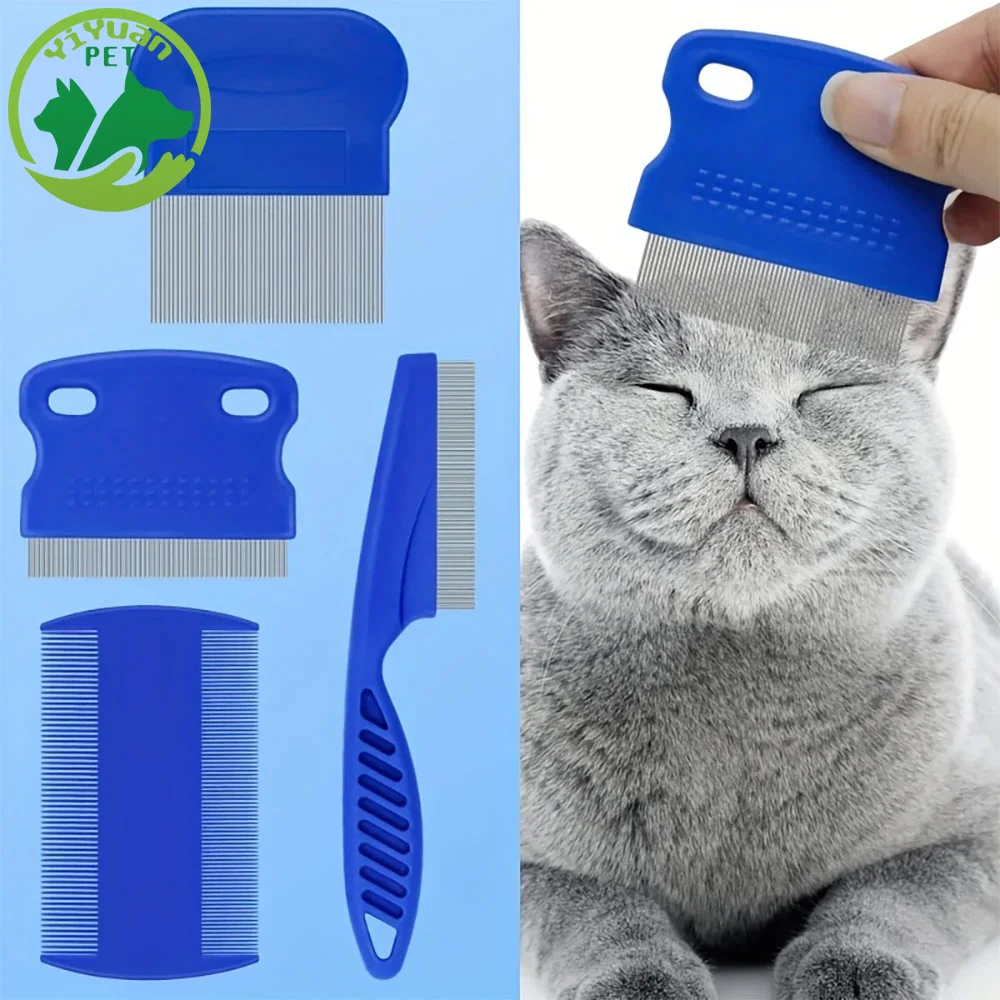 

4pcs Pet Comb Beauty Removal Fleas Lice Dandruff Knots Floating Hair Cleaning Set Dogs Cats Hair Pet Supplies Accessories