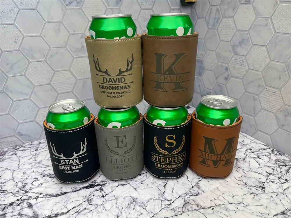 Groomsman Gift Personalized Beverage Holder, Groomsmen Proposal, Engraved Can Cooler, Beer Holder, Custom Groomsman Gift Ideas,