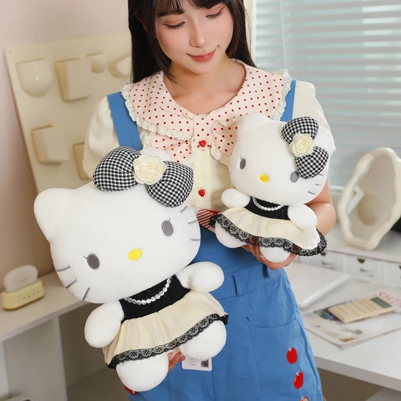 

Kawaii Sanrio Hello Kitty плюшевая игрушка Hello Kitty KT Cat подушка кукла детский подарок на день рождения украшение дома кукла-животное