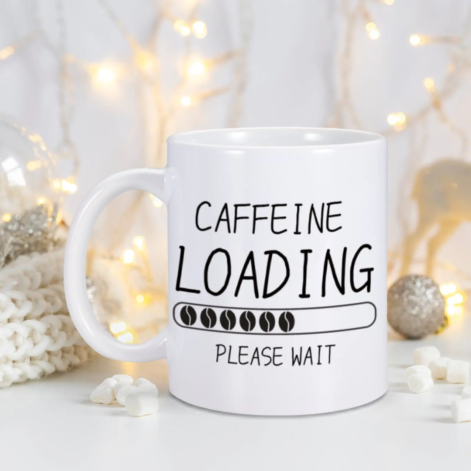 1pc 11oz Funny Coffee Mug for Friend Coworker Women Man Unique Novelty Gifts Caffeine Loading Please Wait Tea Milk Drinkware Cup