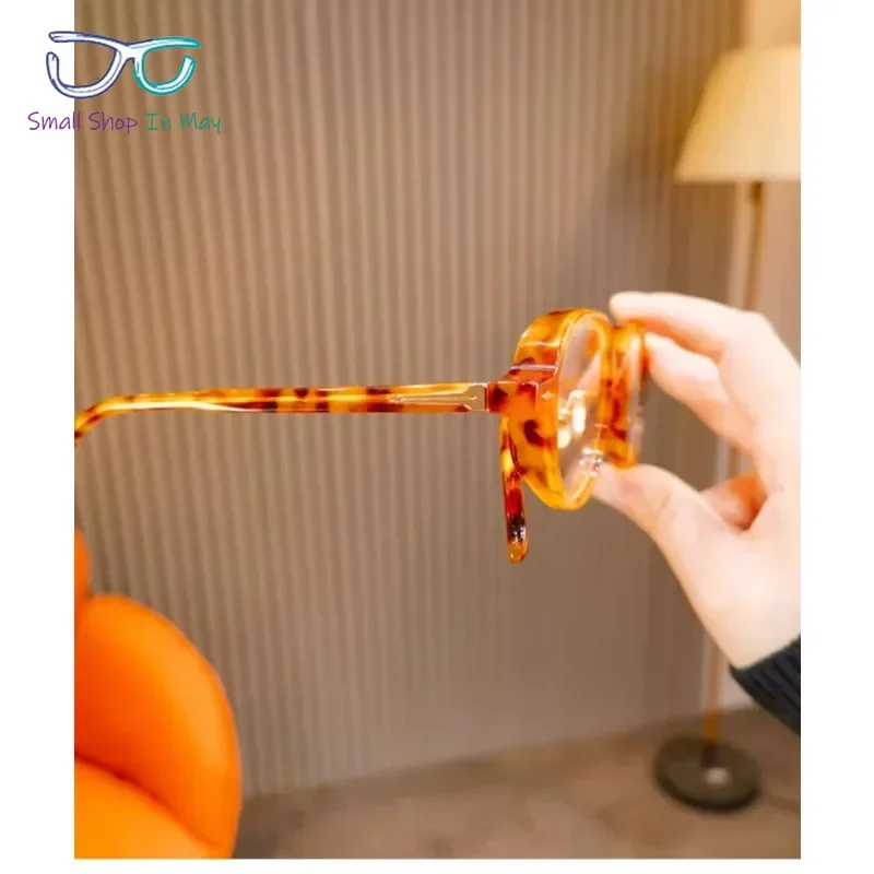 Ultralight Plate Round Myopia Glasses Frame Retro Men and Women Can Be Matched with A Number of Anti-blue Light Pigment Tide image 4