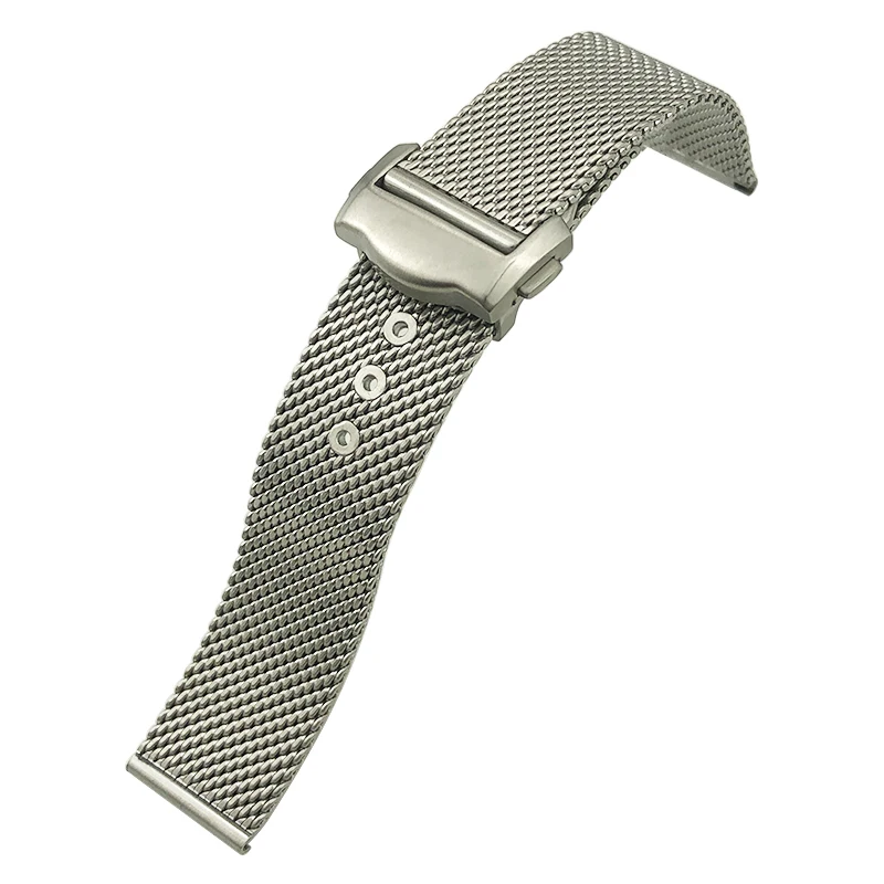 High Quality 316L Stainless Steel 19mm 20mm Watchband for Omega 007 Seamaster Speedmaster 300 Watch Strap Woven Metal Bracelets