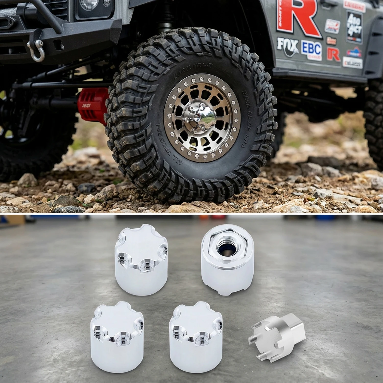 

TCRC 4PCS M4 Wheel Nut Wheel Rim Center Cap Manual Locking Hubs for 1/10 RC Traxxas TRX4 Axial SCX10 D90 Tamiya MST Redcat