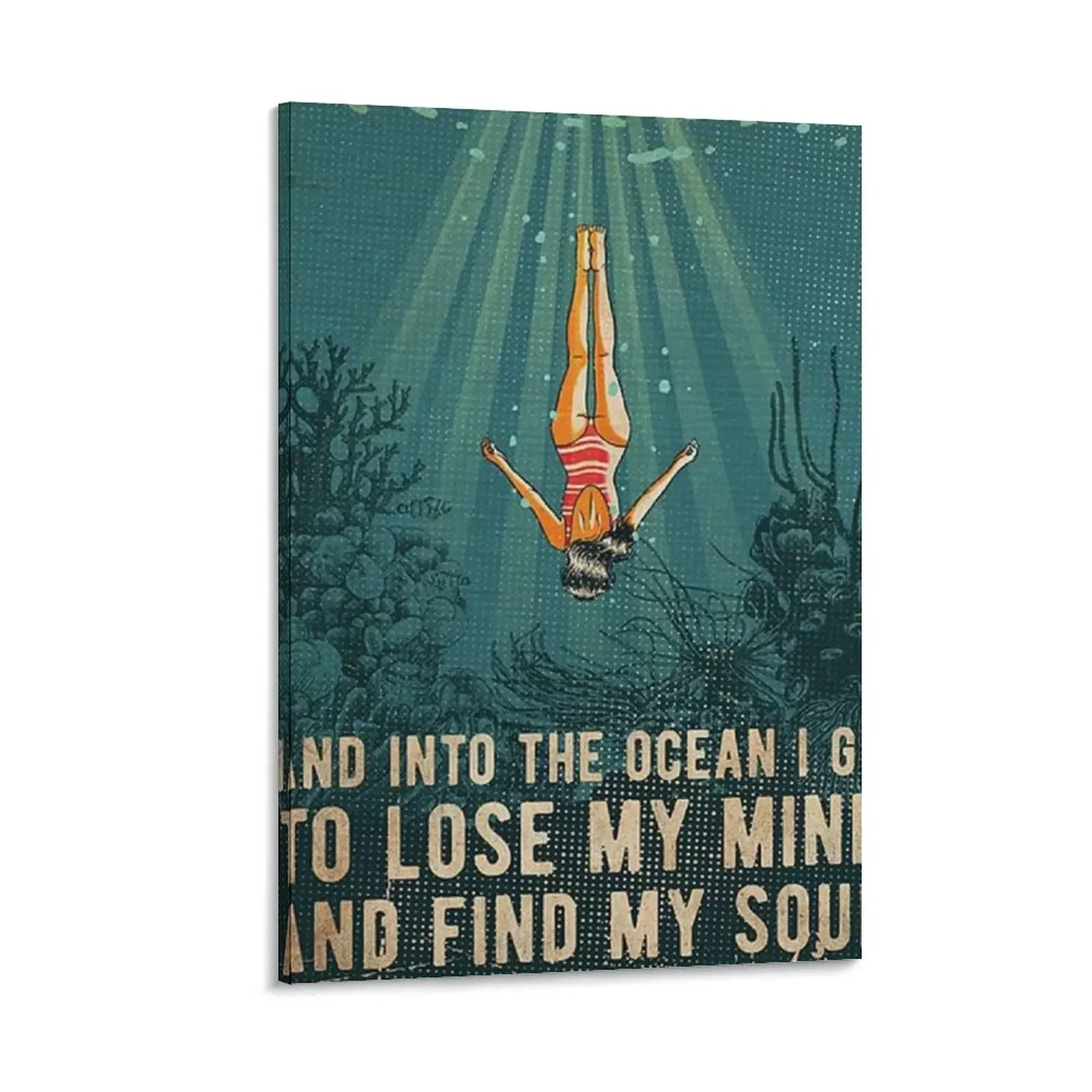 

into the ocean Canvas Painting wall art room decorations aesthetic posters for wall aesthetic room decor