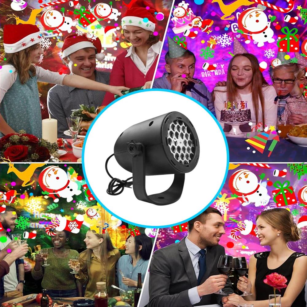 가정용 크리스마스 프로젝션 라이트 눈송이 회전 장식 분위기 연출 휴일 레이저 라이트 야외 LED 16 패턴