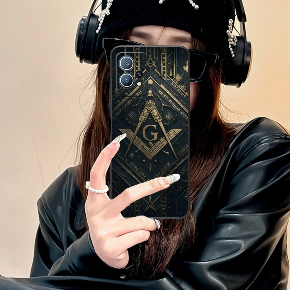 Fashion Freemason Mobile Cell Phone Case for Huawei P60 P50 P40 P30 P20 P10 P9 P8 Pro Lite Plus Black Soft Phone Cover Shell