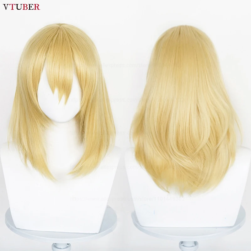 

Howl Cosplay Wig High Quality Anime Long Golden Straight Heat Resistant Synthetic Hair Halloween Party Wigs + Wig Cap