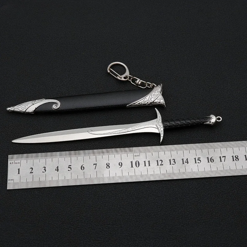 22CM Elf Sting Hobbits Frodo Baggins Bilbo Baggins Middle-earth Weapon Metal Katana Samurai Sword Keychain Ornaments Gift toys